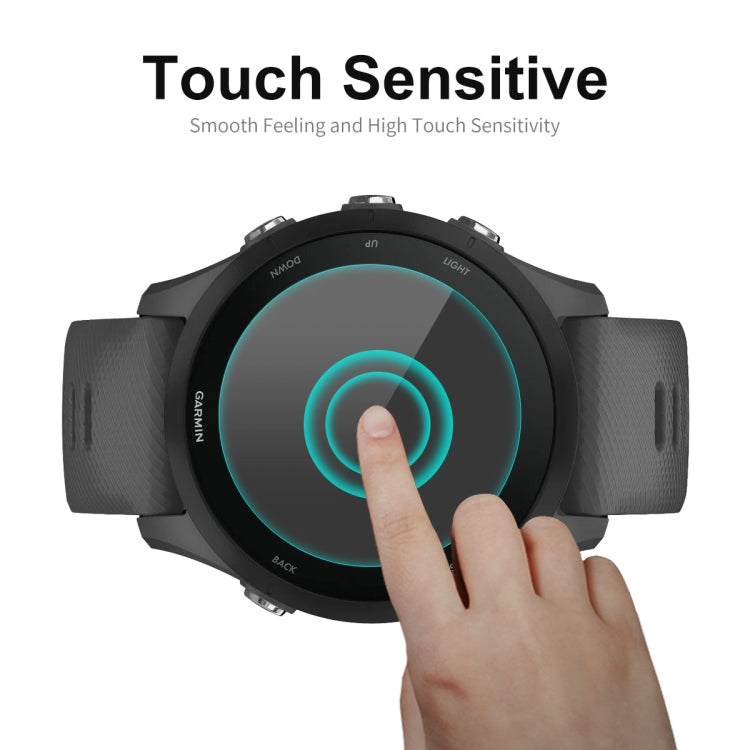 ENKAY tempered glass screen protector on Garmin Forerunner 255 with finger touch