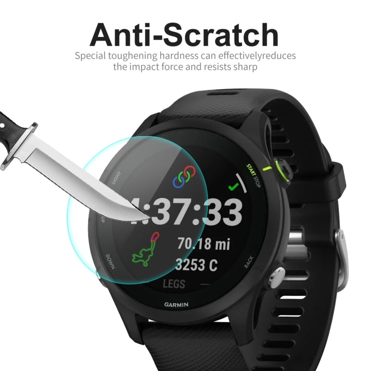 ENKAY tempered glass screen protector on Garmin Forerunner 255, anti-scratch shield