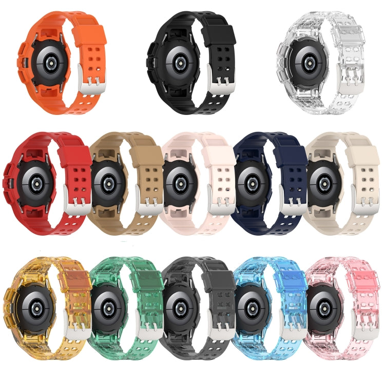 Set of multicolor silicone watch bands with perforated links and metal buckles