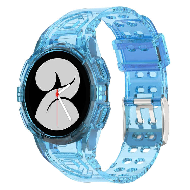 Light blue transparent silicone integrated watch band with metal-style buckle
