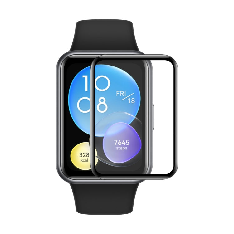 Full-coverage smartwatch screen protector film for Huawei Watch Fit 2, clear, curved edge