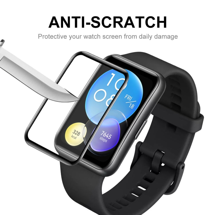 Anti-scratch full-coverage screen protector film for Huawei Watch Fit 2 with curved protective frame