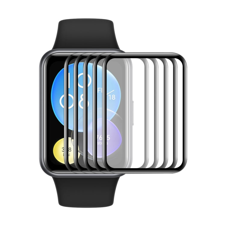 Multiple clear full-coverage screen protectors for Huawei Watch Fit 2, curved edge design