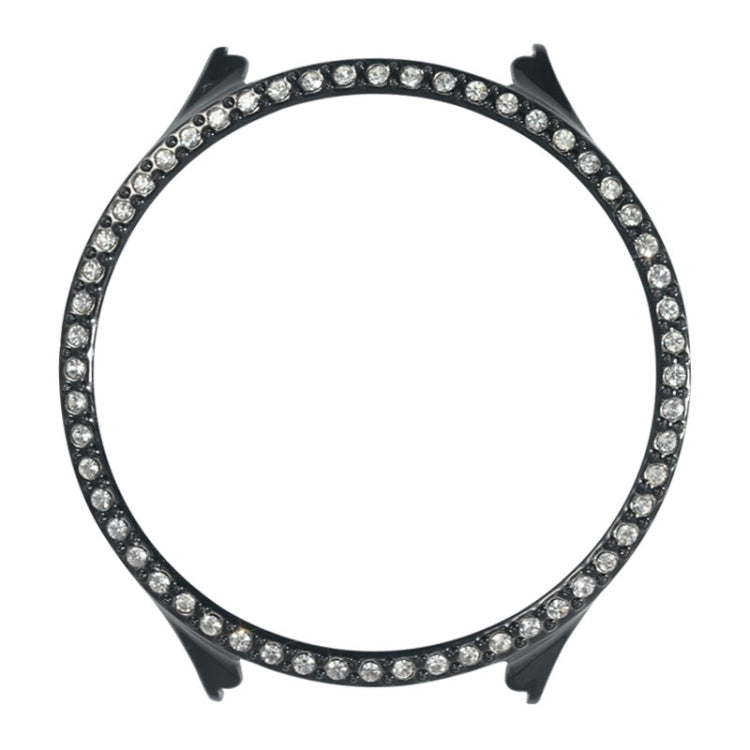 Black TPU watch case with clear diamond rhinestone bezel and raised silicone corners