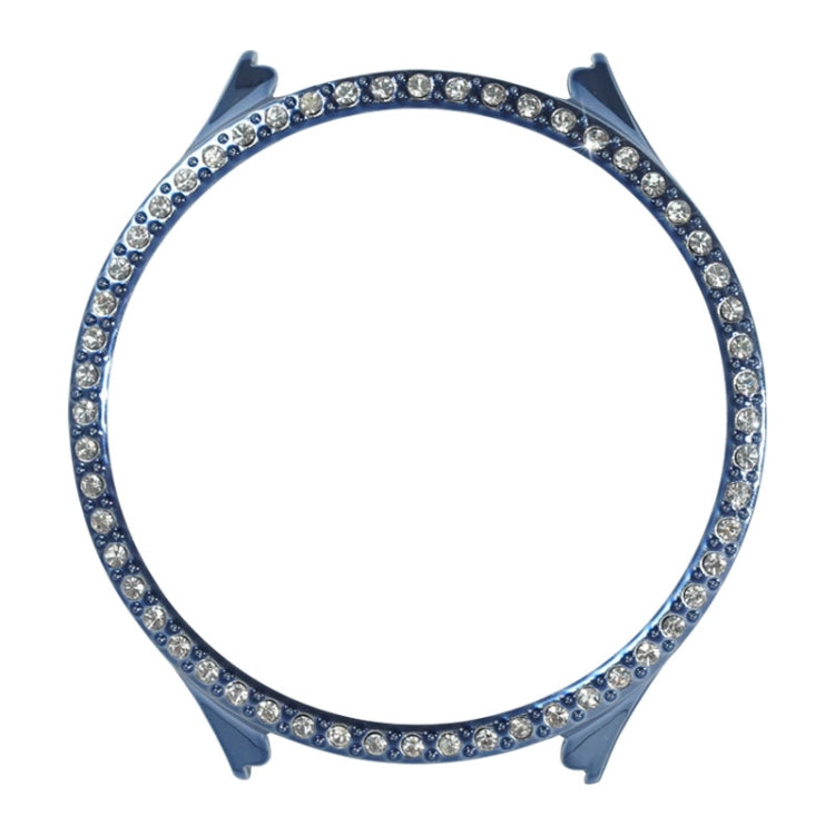 Dark blue TPU watch case with blue diamond rhinestone bezel and raised silicone corners