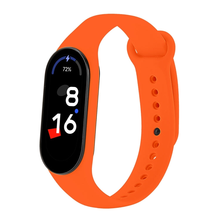 Orange TPU adjustable elastic smartwatch band with perforated strap