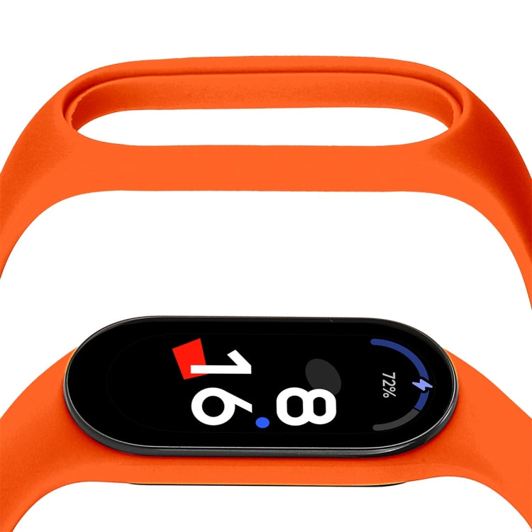 Orange TPU smartwatch band with secure loop and perforated sizing holes