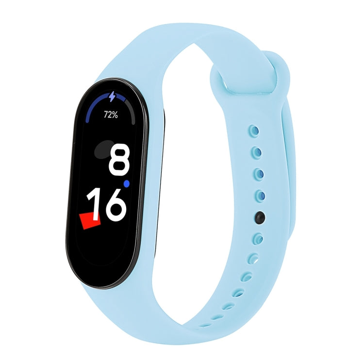 Light blue TPU adjustable watch band with fitness tracker display