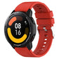 Silicone watch strap with protruding head buckle, red with perforated link band