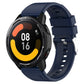 Silicone watch strap with silver buckle, navy blue