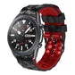 22mm two-color silicone watch strap, black and red geometric football pattern