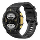 Silicone leisure watch band for Amazfit T-Rex 2 in black, ribbed strap