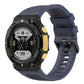 Silicone leisure watch band for Amazfit T-Rex 2 in dark blue, ribbed strap