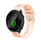 20mm silicone twill watch band, sand pink perforated strap with round smartwatch face.