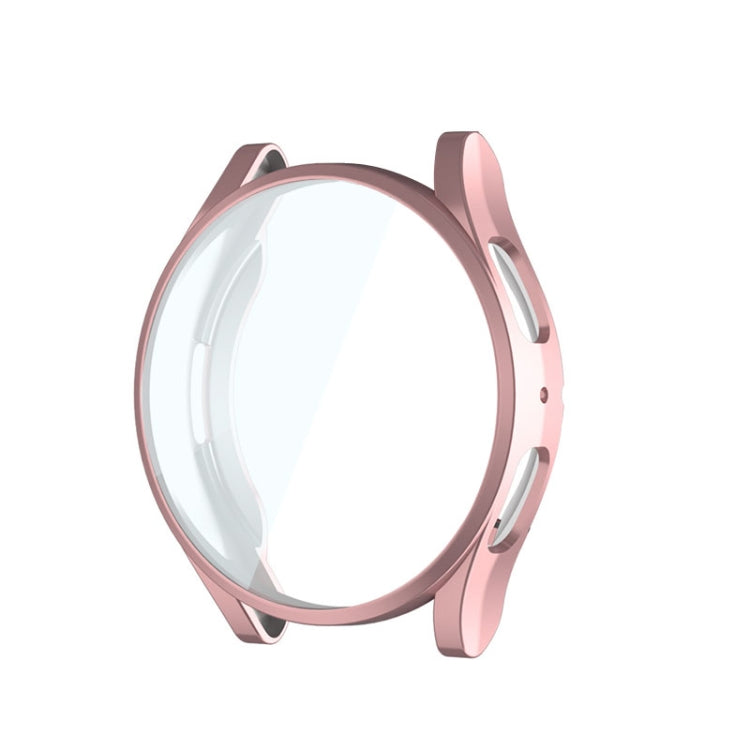 Electroplated soft TPU watch case with full coverage screen protector, rose gold