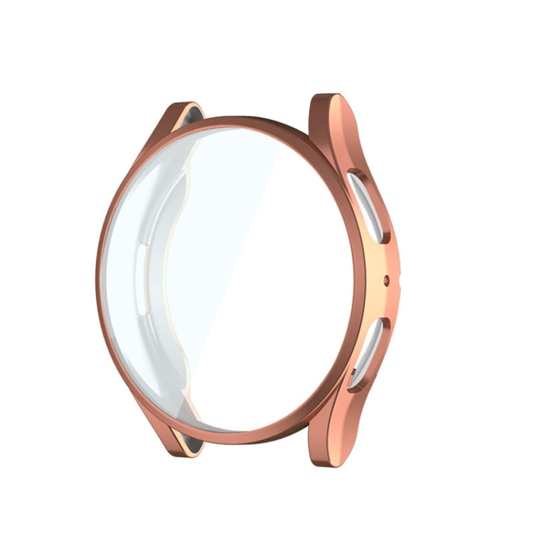 Electroplated soft TPU watch case with full coverage screen protector, rose gold