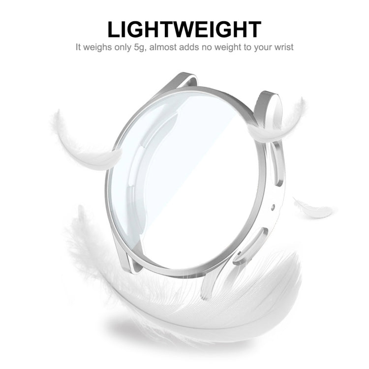 Electroplated soft TPU watch case with full coverage, lightweight fit, silver
