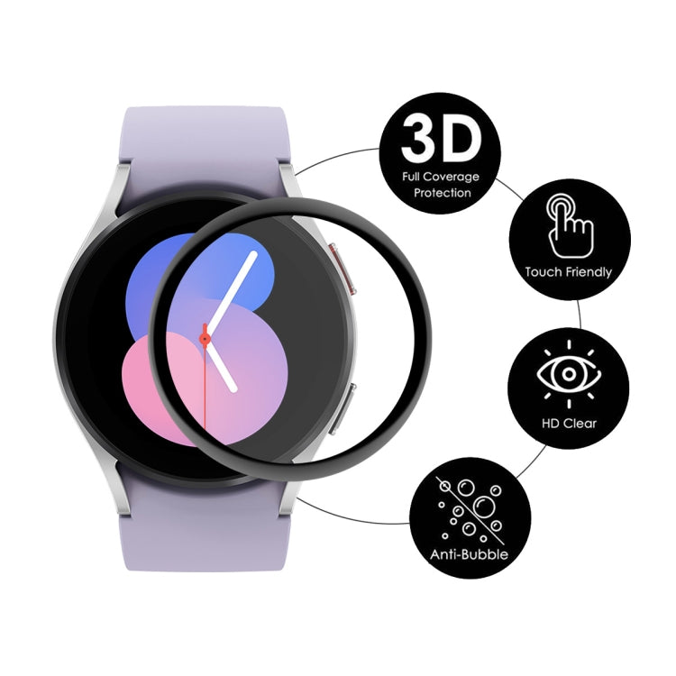 Clear 3D full-coverage screen protector film for Galaxy Watch5 40mm, touch-friendly