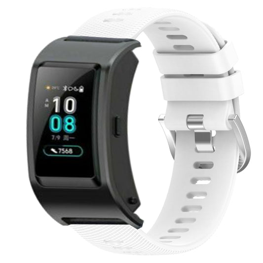 18mm silicone watch band with white perforated strap, metal buckle, for Huawei/ Honor smartwatches
