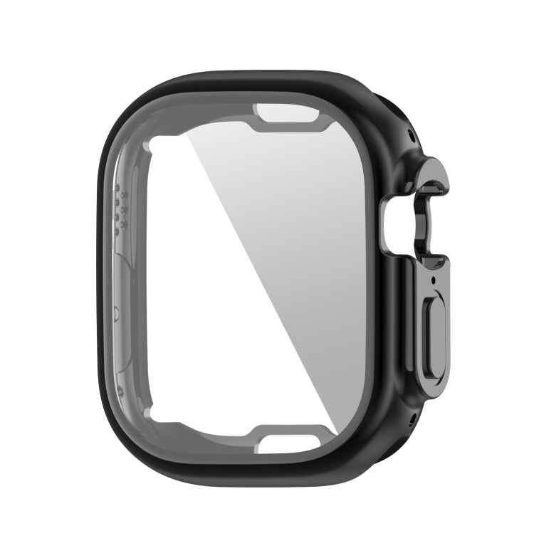 Electroplated soft TPU case with screen film, matte black for Apple Watch 49mm