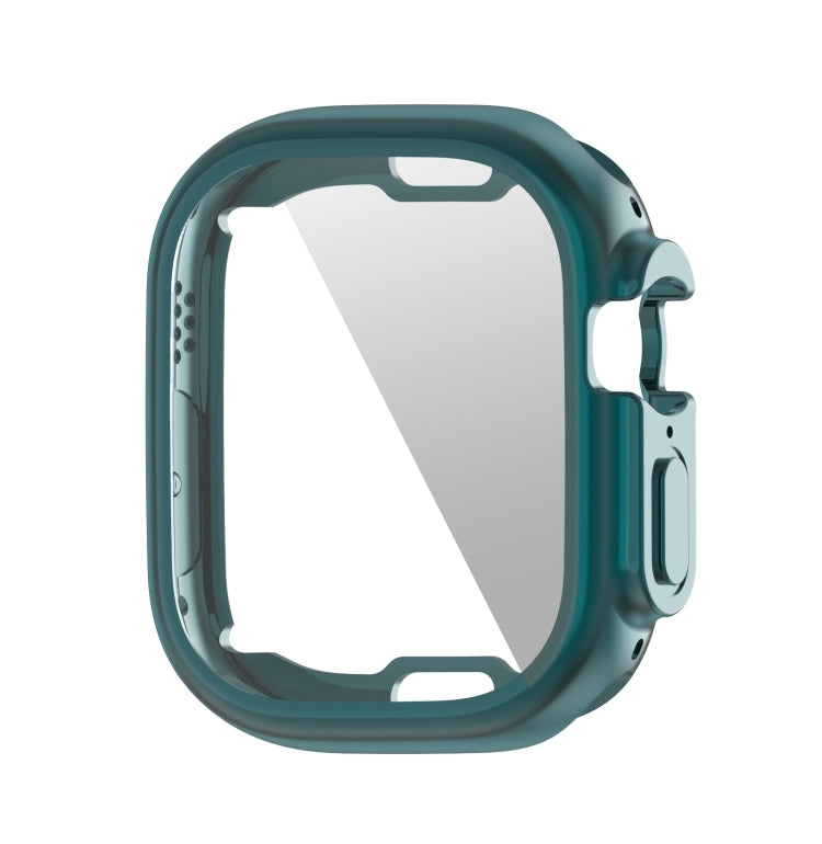 Electroplated soft TPU case with screen film, deep green for Apple Watch 49mm