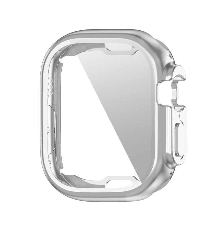 Electroplated soft TPU case with screen film, silver for Apple Watch 49mm