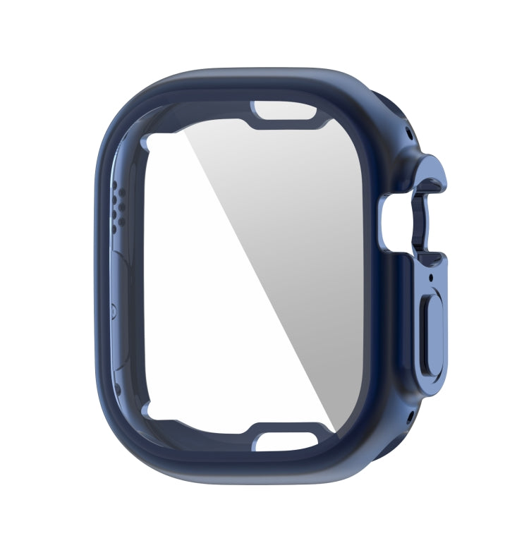 Navy blue soft TPU smartwatch case with screen film for Apple Watch Ultra, 49mm