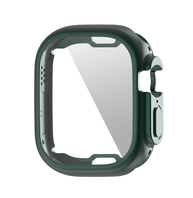 Deep green soft TPU smartwatch case with screen film for Apple Watch Ultra, 49mm