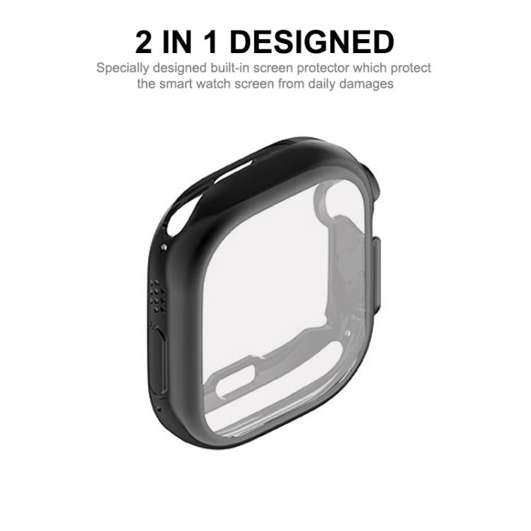 Electroplated soft TPU case with screen film, black for Apple Watch 49mm