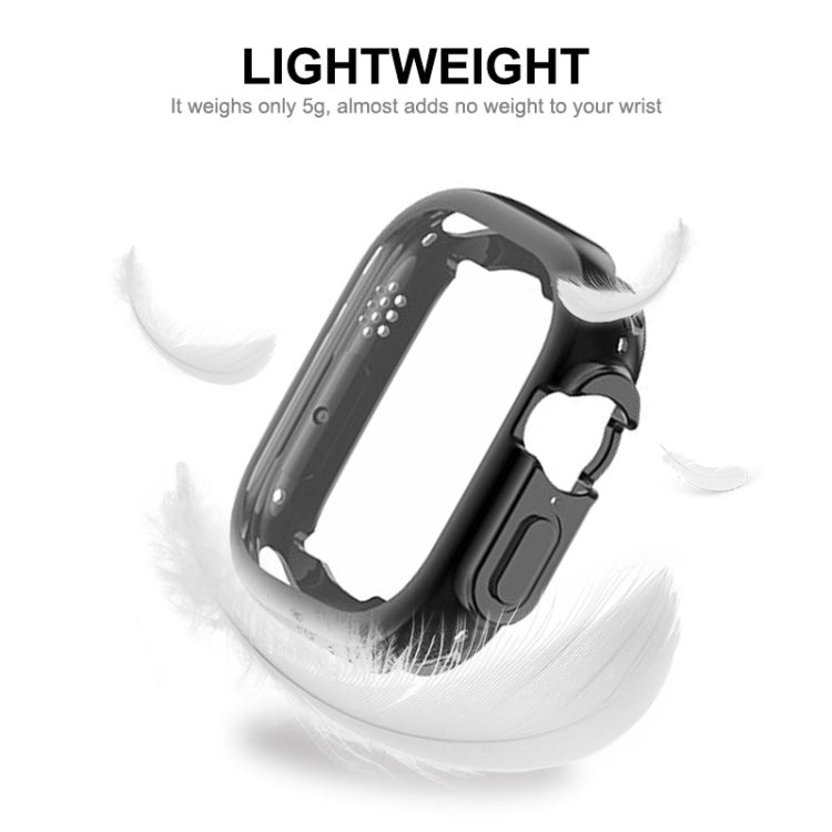 Electroplated soft TPU case with screen film, black slim fit for Apple Watch 49mm