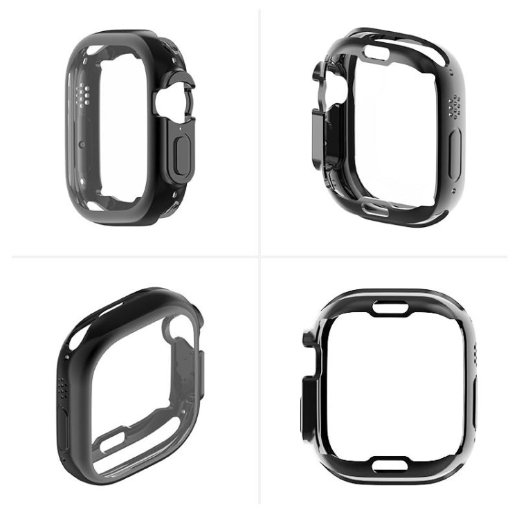 Black soft TPU smartwatch case with screen film for Apple Watch Ultra, 49mm
