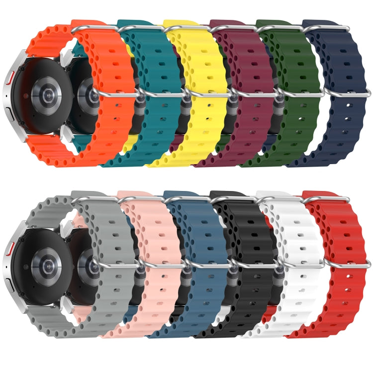 Silicone watch bands in multiple colors, each with metal pin buckle and round hole links