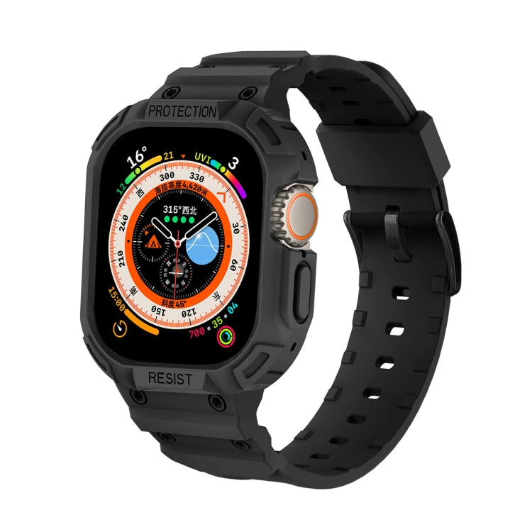 For Apple Watch Ultra 4 / 3 / 2 / 1 49mm JUNSUNMAY Integrated TPU Case Adjustable Elastic Watch Band