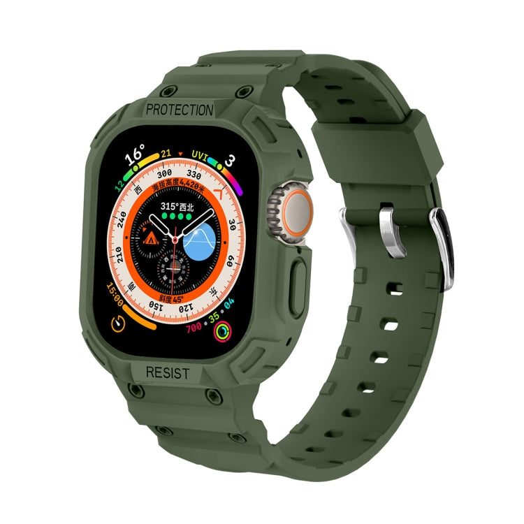 For Apple Watch Ultra 4 / 3 / 2 / 1 49mm JUNSUNMAY Integrated TPU Case Adjustable Elastic Watch Band