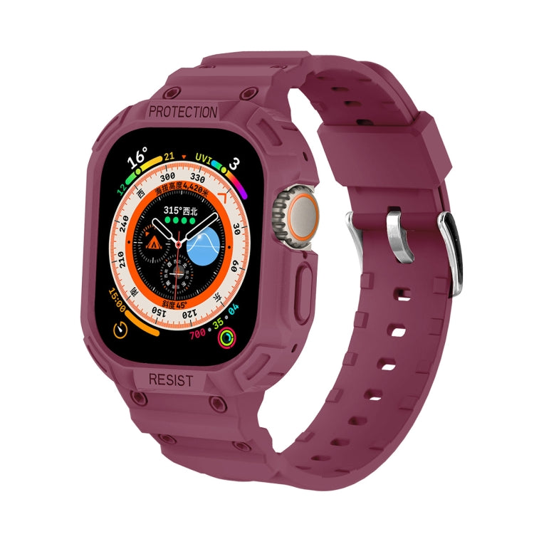 For Apple Watch Ultra 4 / 3 / 2 / 1 49mm JUNSUNMAY Integrated TPU Case Adjustable Elastic Watch Band