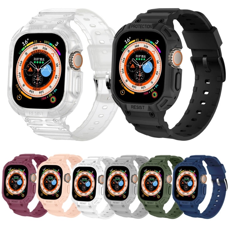 For Apple Watch Ultra 4 / 3 / 2 / 1 49mm JUNSUNMAY Integrated TPU Case Adjustable Elastic Watch Band
