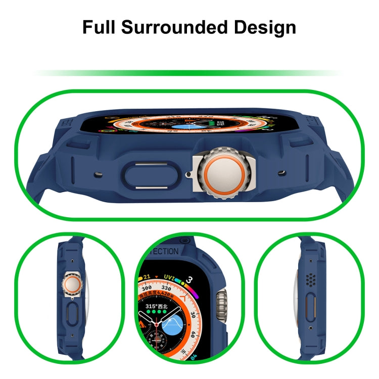 For Apple Watch Ultra 4 / 3 / 2 / 1 49mm JUNSUNMAY Integrated TPU Case Adjustable Elastic Watch Band