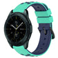 Two-color porous silicone watch band with teal and navy perforated links