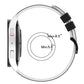 Two-color silicone watch band with black buckle; adjustable fit range 5.6–8.5 in.
