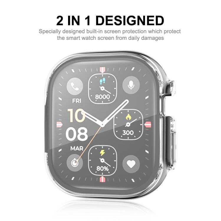 Transparent TPU full-coverage watch case with built-in screen protection for Apple Watch