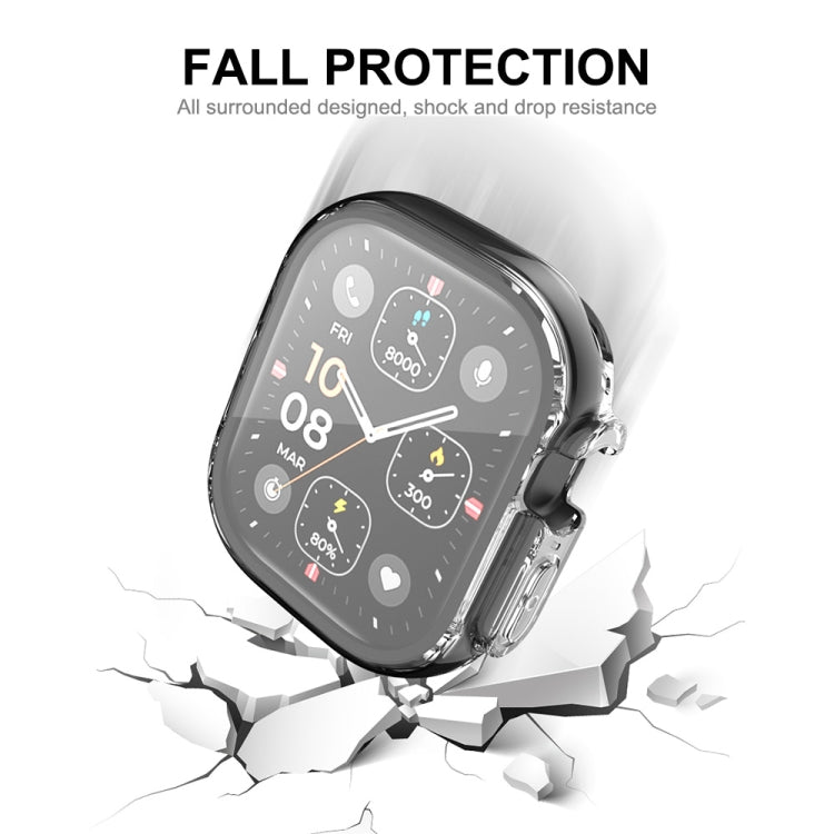 Transparent TPU rugged watch case with screen film, drop-protection style for Apple Watch
