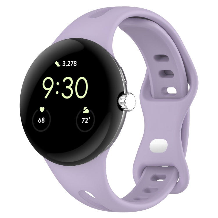 Water Drop Slimming Butterfly Button Solid Silicone Band, For Google Pixel Watch 5 / 4 / 3 / 2 / 1 41mm