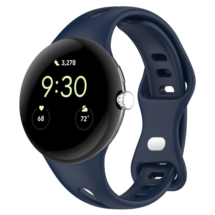 Water Drop Slimming Butterfly Button Solid Silicone Band, For Google Pixel Watch 5 / 4 / 3 / 2 / 1 41mm