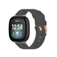 Nylon weave watch band in dark gray textured fabric with metal pin