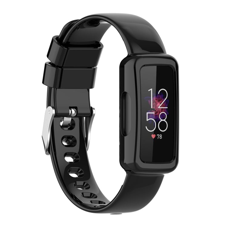 TPU integrated watch band with black strap and black watch case for Fitbit Inspire 3