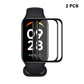 Two full-coverage smartwatch screen protectors for a square display on black band
