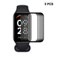 Five full-coverage smartwatch screen protectors layered for square display on black band