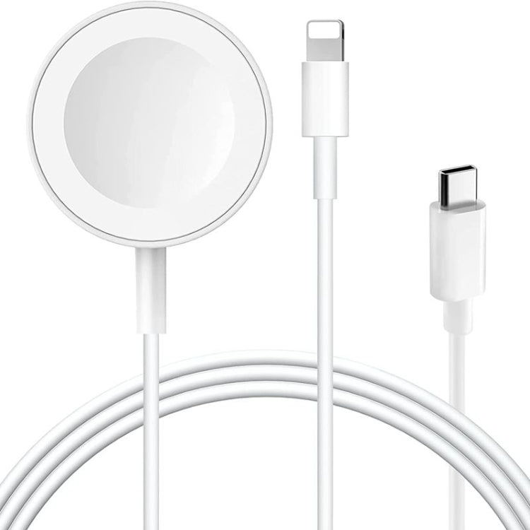 2-in-1 USB magnetic charging cable with round magnetic dock and dual connectors