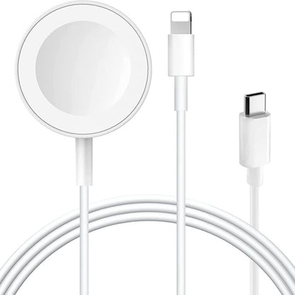 2-in-1 USB magnetic charging cable with round magnetic dock and dual connectors