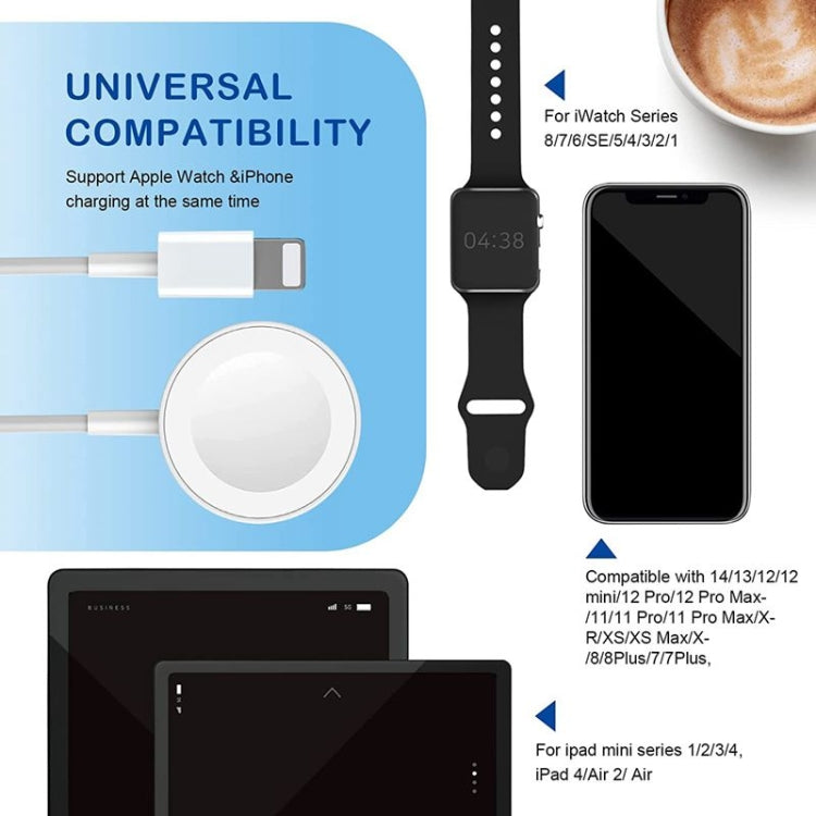 Universal 2-in-1 charging cable with magnetic dock for smartwatch and smartphone